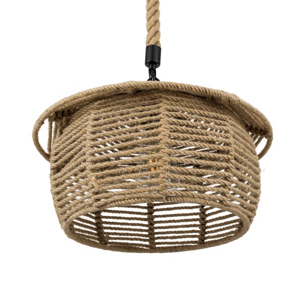SPIRIT 01607 Boho Κρεμαστό Φωτιστικό Καμπάνα Μονόφωτο 1 x E27 IP20 Μπεζ Σχοινί - Μ35 x Π35 x Y30cm - Image 5