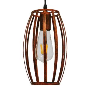 ZEBRA 01639 Vintage Κρεμαστό Φωτιστικό Πλέγμα Μονόφωτο 1 x E27 IP20 Χάλκινο Μέταλλο – Μ15 x 15 x Y15cm