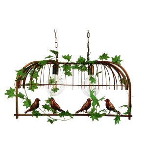 NEST 01645 Vintage Κρεμαστό Φωτιστικό Φιγούρα Δίφωτο 2 x E27 IP20 Χάλκινο Μέταλλο με Πράσινο Πλαστικό – Μ73.6 x Π37.5 x Y38.5cm