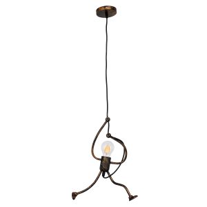FIGURE 10001653 Παιδικό Κρεμαστό Φωτιστικό Φιγούρα Μονόφωτο 1 x E27 IP20 Χάλκινο Μέταλλο – Μ20 x Π20 x Υ40cm
