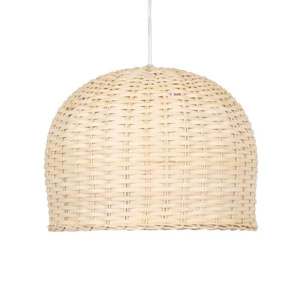 BERMUDA 01708 Boho Κρεμαστό Φωτιστικό Καμπάνα Μονόφωτο 1 x E27 IP20 Μπεζ Ξύλο - Μ31 x Π31 x Y22cm - Image 4
