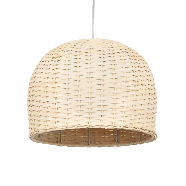 BERMUDA 01708 Boho Κρεμαστό Φωτιστικό Καμπάνα Μονόφωτο 1 x E27 IP20 Μπεζ Ξύλο - Μ31 x Π31 x Y22cm - Image 5
