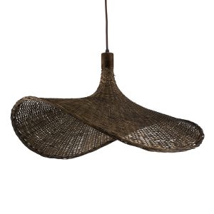 CUBA 01722 Boho Κρεμαστό Φωτιστικό Ανάρτηση Μονόφωτο 1 x E27 IP20 Καφέ Ξύλο – Μ63 x Π63 x Υ32cm