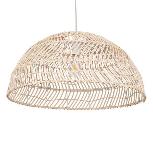 COMORES 01728 Boho Κρεμαστό Φωτιστικό Πλέγμα Μονόφωτο 1 x E27 IP20 Μπεζ Ξύλο - Μ60 x Π60 x Y29cm - Image 5