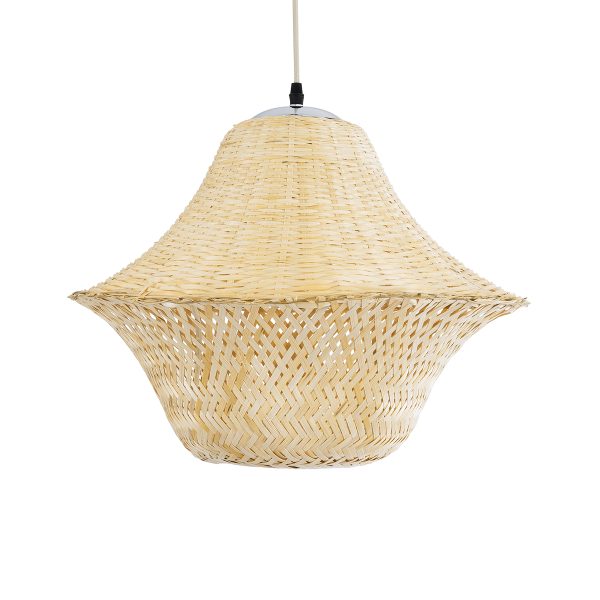 JUNIPER 01737 Boho Κρεμαστό Φωτιστικό Πλέγμα Μονόφωτο 1 x E27 IP20 Μπεζ Ξύλο - Μ45 x Π45 x Υ40cm - Image 4