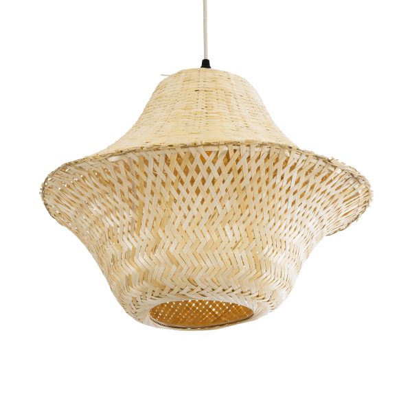 JUNIPER 01737 Boho Κρεμαστό Φωτιστικό Πλέγμα Μονόφωτο 1 x E27 IP20 Μπεζ Ξύλο - Μ45 x Π45 x Υ40cm - Image 5