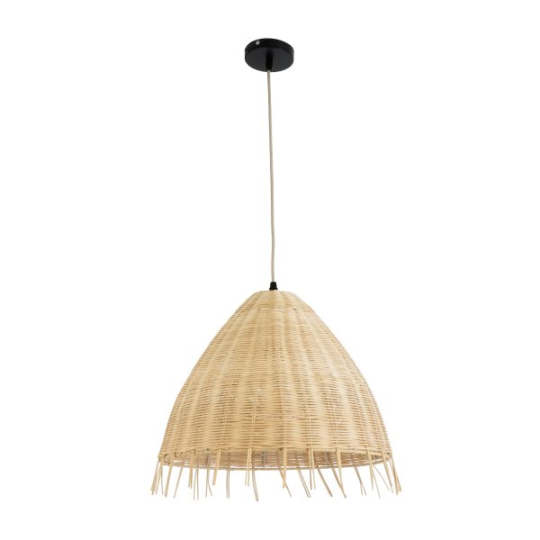 AQUATIC 01742 Boho Κρεμαστό Φωτιστικό Καμπάνα Μονόφωτο 1 x E27 IP20 Μπεζ Ξύλο - Μ40 x Π40 x Υ36cm - Image 3