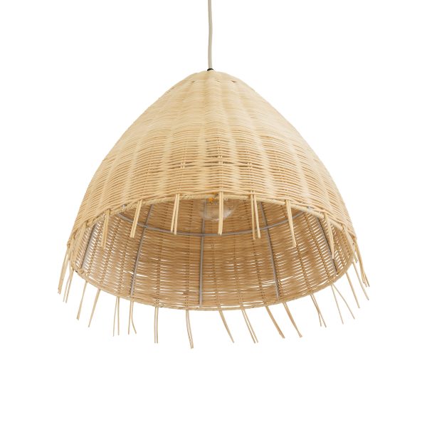 AQUATIC 01742 Boho Κρεμαστό Φωτιστικό Καμπάνα Μονόφωτο 1 x E27 IP20 Μπεζ Ξύλο - Μ40 x Π40 x Υ36cm - Image 5
