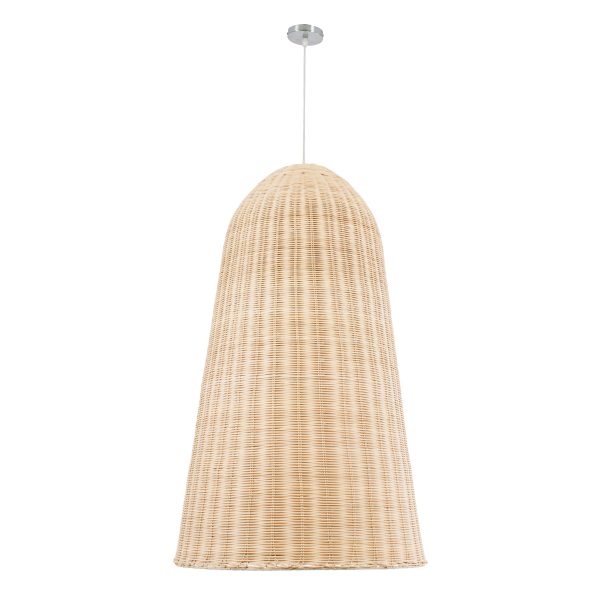 FAROL 01746 Boho Κρεμαστό Φωτιστικό Καμπάνα Μονόφωτο 1 x E27 IP20 Μπεζ Ξύλο - Μ60 x Π60 x Y100cm - Image 3