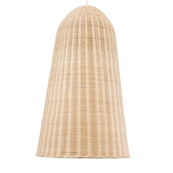 FAROL 01746 Boho Κρεμαστό Φωτιστικό Καμπάνα Μονόφωτο 1 x E27 IP20 Μπεζ Ξύλο - Μ60 x Π60 x Y100cm - Image 4
