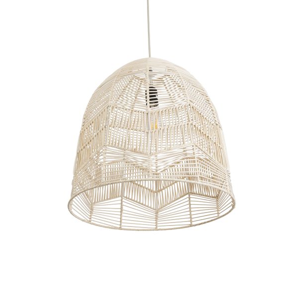 ALOHA 01751 Boho Κρεμαστό Φωτιστικό Καμπάνα Μονόφωτο 1 x E27 IP20 Μπεζ Σχοινί - Μ45 x Π45 x Y48cm - Image 5
