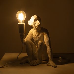 APES 01808 Μοντέρνο Επιτραπέζιο Φωτιστικό Πορτατίφ Μονόφωτο 1 x E27 IP20 Λευκό Πλαστικό – Μ30 x Π27 x Υ30cm