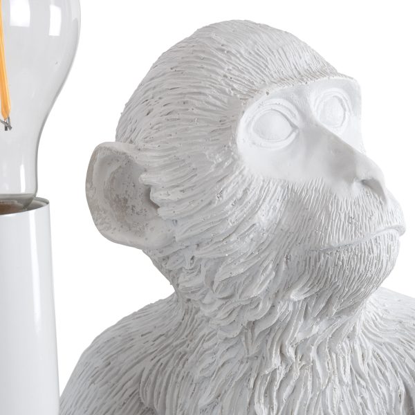 APES 01808 Μοντέρνο Επιτραπέζιο Φωτιστικό Πορτατίφ Μονόφωτο 1 x E27 IP20 Λευκό Πλαστικό - Μ30 x Π27 x Υ30cm - Image 5