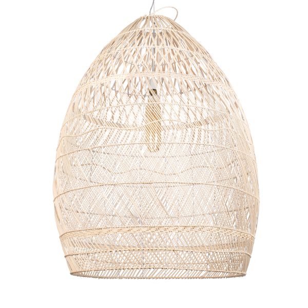 MALIBU 01812 Boho Κρεμαστό Φωτιστικό Καμπάνα Μονόφωτο 1 x E27 IP20 Μπεζ Ξύλο - Μ95 x Π95 x Υ125cm - Image 3