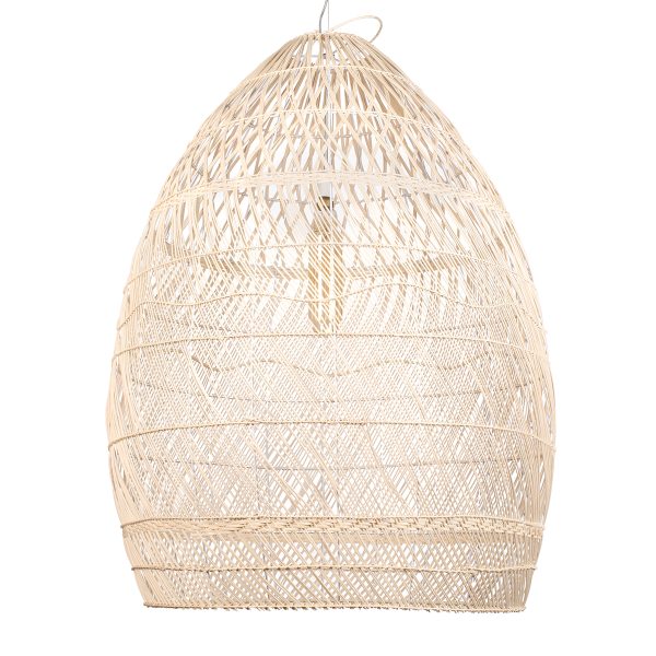 MALIBU 01812 Boho Κρεμαστό Φωτιστικό Καμπάνα Μονόφωτο 1 x E27 IP20 Μπεζ Ξύλο - Μ95 x Π95 x Υ125cm - Image 4
