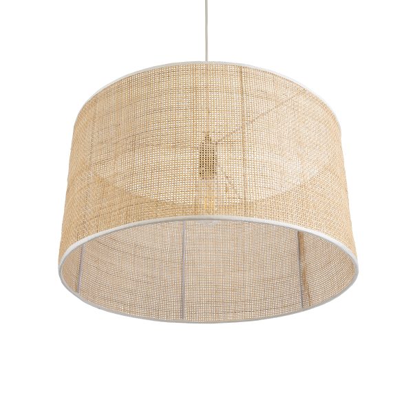YOTTO 01822 Boho Κρεμαστό Φωτιστικό Καπέλο Μονόφωτο 1 x E27 IP20 Μπεζ Ξύλο - Μ55 x Π55 x Y30cm - Image 5