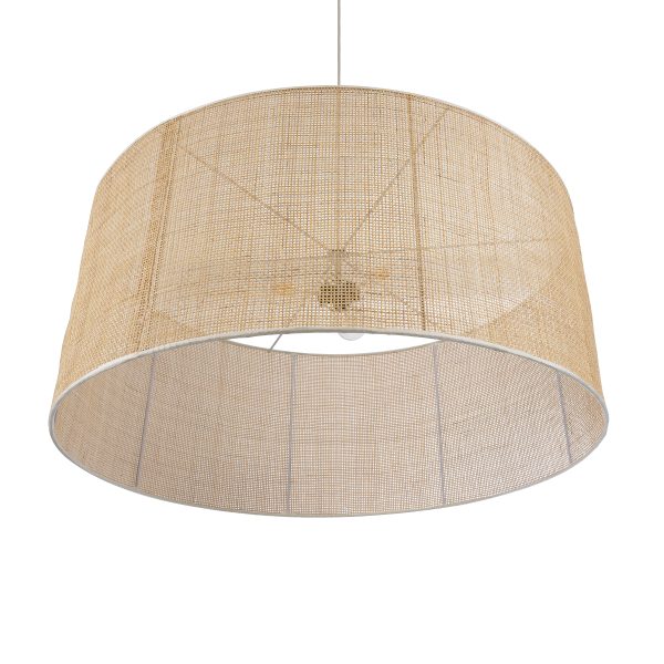 YOTTO 01823 Boho Κρεμαστό Φωτιστικό Καπέλο Τρίφωτο 3 x E27 IP20 Μπεζ Ξύλο - Μ90 x Π90 x Υ40cm - Image 5