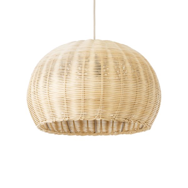 RAITO 01824 Boho Κρεμαστό Φωτιστικό Καμπάνα Μονόφωτο 1 x E27 IP20 Μπεζ Ξύλο - Μ40 x Π40 x Υ25cm