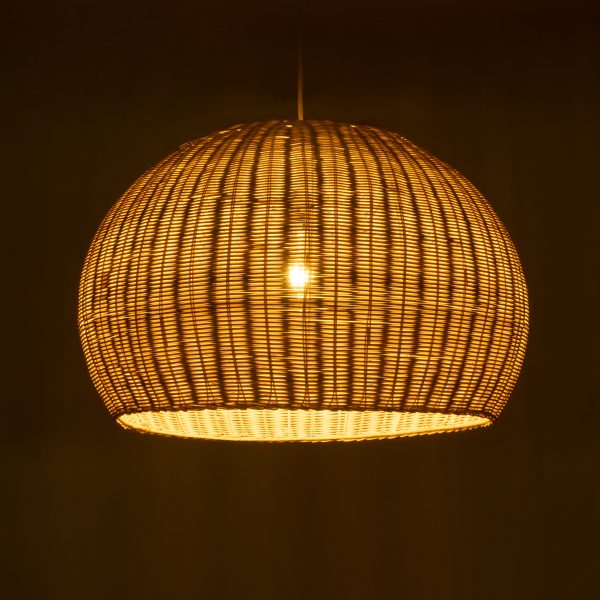 RAITO 01825 Boho Κρεμαστό Φωτιστικό Καμπάνα Μονόφωτο 1 x E27 IP20 Μπεζ Ξύλο - Μ60 x Π60 x Υ40cm - Image 2