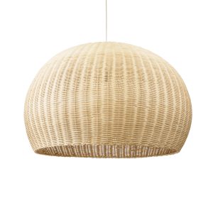RAITO 01826 Boho Κρεμαστό Φωτιστικό Καμπάνα Μονόφωτο 1 x E27 IP20 Μπεζ Ξύλο – Μ100 x Π100 x Υ63cm