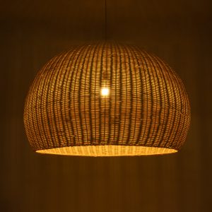 RAITO 01826 Boho Κρεμαστό Φωτιστικό Καμπάνα Μονόφωτο 1 x E27 IP20 Μπεζ Ξύλο – Μ100 x Π100 x Υ63cm