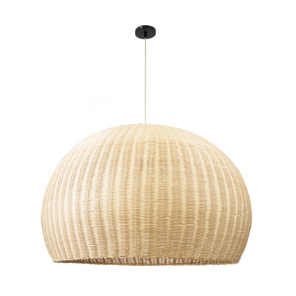 RAITO 01826 Boho Κρεμαστό Φωτιστικό Καμπάνα Μονόφωτο 1 x E27 IP20 Μπεζ Ξύλο - Μ100 x Π100 x Υ63cm - Image 3