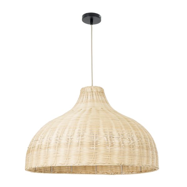 AFURU 01828 Boho Κρεμαστό Φωτιστικό Καμπάνα Μονόφωτο 1 x E27 IP20 Μπεζ Ξύλο - Μ60 x Π60 x Υ40cm - Image 3