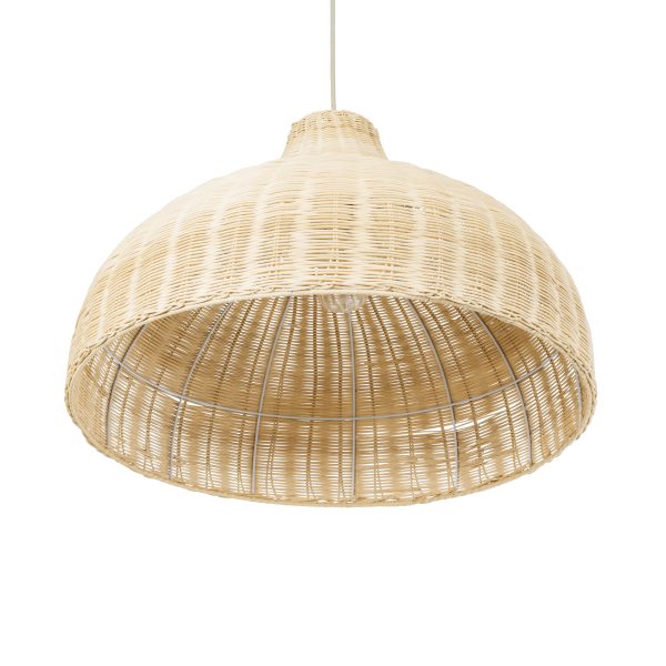 AFURU 01828 Boho Κρεμαστό Φωτιστικό Καμπάνα Μονόφωτο 1 x E27 IP20 Μπεζ Ξύλο - Μ60 x Π60 x Υ40cm - Image 5