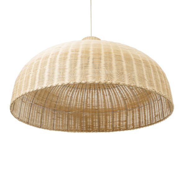 AFURU 01829 Boho Κρεμαστό Φωτιστικό Καμπάνα Μονόφωτο 1 x E27 IP20 Μπεζ Ξύλο - Μ100 x Π100 x Υ60cm - Image 5