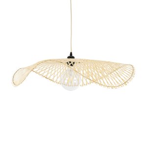 MELEMELE 01841 Boho Κρεμαστό Φωτιστικό Πλέγμα Μονόφωτο 1 x E27 IP20 Μπεζ Ξύλο – Μ75 x Π75 x Υ10cm