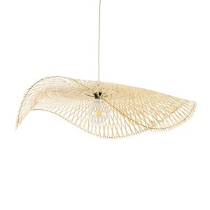 MELEMELE 01842 Boho Κρεμαστό Φωτιστικό Πλέγμα Μονόφωτο 1 x E27 IP20 Μπεζ Ξύλο – Μ100 x Π100 x Υ12cm