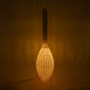 PARADIS 01845 Boho Επιδαπέδιο Φωτιστικό Μονόφωτο 1 x E27 IP20 Μπεζ Ξύλο – Μ40 x Π40 x Υ150cm
