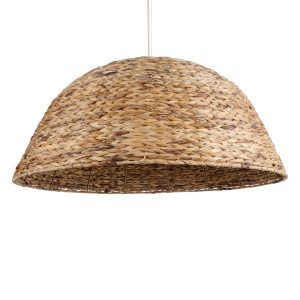 MANGATA 01848 Boho Κρεμαστό Φωτιστικό Καμπάνα Μονόφωτο 1 x E27 IP20 Καφέ Ξύλο – Μ90 x Π90 x Υ40cm