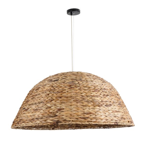 MANGATA 01848 Boho Κρεμαστό Φωτιστικό Καμπάνα Μονόφωτο 1 x E27 IP20 Καφέ Ξύλο - Μ90 x Π90 x Υ40cm - Image 3