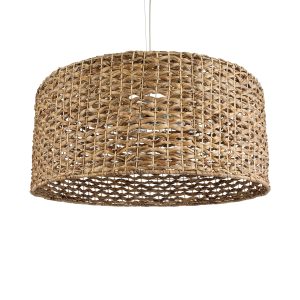 MANGATA 01850 Boho Κρεμαστό Φωτιστικό Καμπάνα Μονόφωτο 1 x E27 IP20 Καφέ Ξύλο – Μ90 x Π90 x Υ40cm