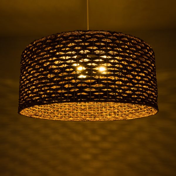 MANGATA 01850 Boho Κρεμαστό Φωτιστικό Καμπάνα Μονόφωτο 1 x E27 IP20 Καφέ Ξύλο - Μ90 x Π90 x Υ40cm - Image 2