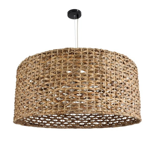 MANGATA 01850 Boho Κρεμαστό Φωτιστικό Καμπάνα Μονόφωτο 1 x E27 IP20 Καφέ Ξύλο - Μ90 x Π90 x Υ40cm - Image 3