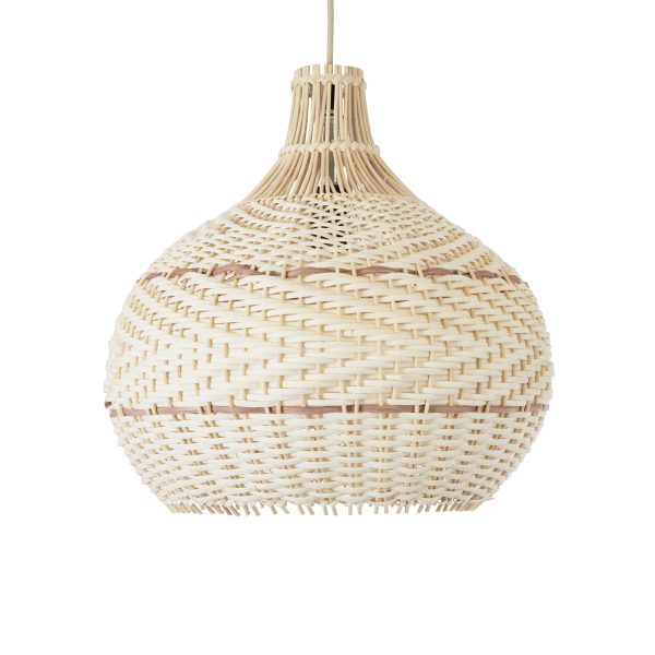SANTACRUZ 01950 Boho Κρεμαστό Φωτιστικό Καμπάνα Μονόφωτο 1 x E27 IP20 Μπεζ & Καφέ Ξύλο - Μ40 x Π40 x Υ40cm - Image 4