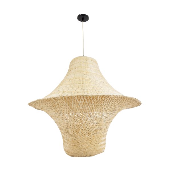 JUNIPER 02047 Boho Κρεμαστό Φωτιστικό Καμπάνα Μονόφωτο 1 x E27 IP20 Μπεζ Ξύλο - Μ100 x Π100 x Υ90cm - Image 3