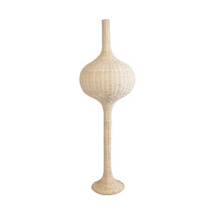 ALADDIN 02051 Boho Επιδαπέδιο Φωτιστικό Μονόφωτο 1 x E27 IP20 Μπεζ Ξύλο – Μ50 x Π50 x Υ150cm