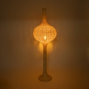 ALADDIN 02051 Boho Επιδαπέδιο Φωτιστικό Μονόφωτο 1 x E27 IP20 Μπεζ Ξύλο – Μ50 x Π50 x Υ150cm