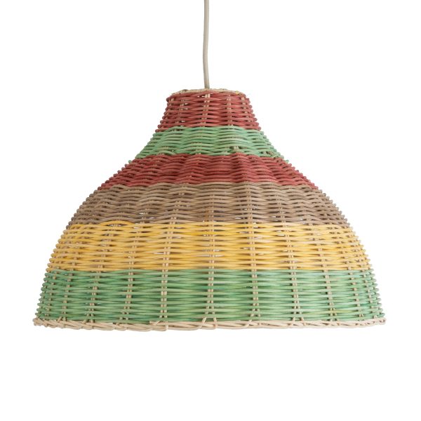 CABALLEROS 02053 Boho Κρεμαστό Φωτιστικό Καμπάνα Μονόφωτο 1 x E27 IP20 Πολύχρωμο Ξύλο - Μ40 x Π40 x Υ27cm - Image 4