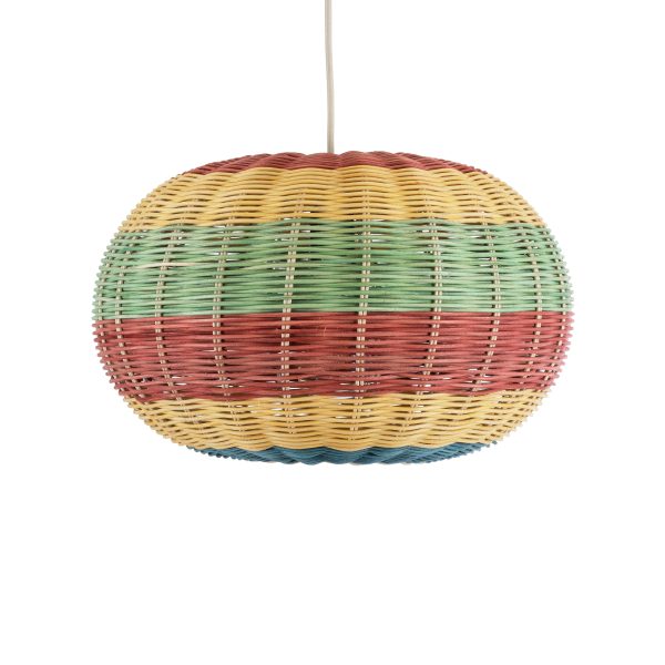 CABALLEROS 02055 Boho Κρεμαστό Φωτιστικό Πλέγμα Μονόφωτο 1 x E27 IP20 Πολύχρωμο Ξύλο - Μ40 x Π40 x Υ25cm - Image 4