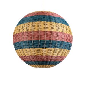 CABALLEROS 02063 Boho Κρεμαστό Φωτιστικό Μπάλα Μονόφωτο 1 x E27 IP20 Πολύχρωμο Ξύλο – Μ70 x Π70 x Υ70cm