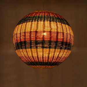 CABALLEROS 02063 Boho Κρεμαστό Φωτιστικό Μπάλα Μονόφωτο 1 x E27 IP20 Πολύχρωμο Ξύλο – Μ70 x Π70 x Υ70cm