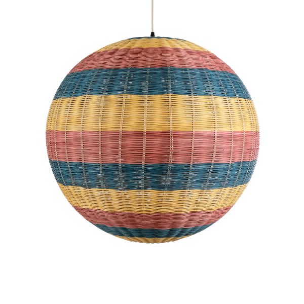 CABALLEROS 02063 Boho Κρεμαστό Φωτιστικό Μπάλα Μονόφωτο 1 x E27 IP20 Πολύχρωμο Ξύλο - Μ70 x Π70 x Υ70cm - Image 4