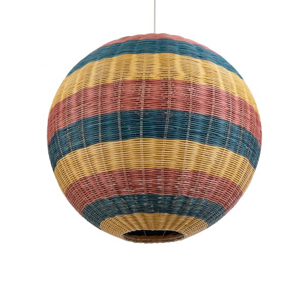 CABALLEROS 02063 Boho Κρεμαστό Φωτιστικό Μπάλα Μονόφωτο 1 x E27 IP20 Πολύχρωμο Ξύλο - Μ70 x Π70 x Υ70cm - Image 5