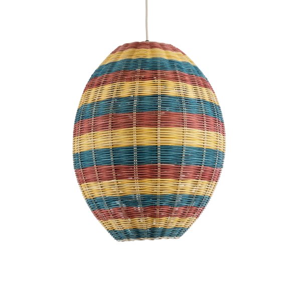 CABALLEROS 02065 Boho Κρεμαστό Φωτιστικό Πλέγμα Μονόφωτο 1 x E27 IP20 Πολύχρωμο Ξύλο - Μ40 x Π40 x Υ50cm - Image 4