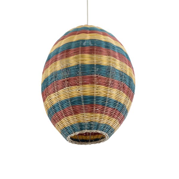 CABALLEROS 02065 Boho Κρεμαστό Φωτιστικό Πλέγμα Μονόφωτο 1 x E27 IP20 Πολύχρωμο Ξύλο - Μ40 x Π40 x Υ50cm - Image 5