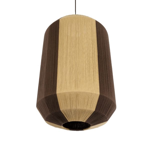 SALERNO 02076 Boho Κρεμαστό Φωτιστικό Πλέγμα Μονόφωτο 1 x E27 IP20 Μπεζ & Καφέ Σχοινί - Μ50 x Π50 x Υ80cm - Image 5